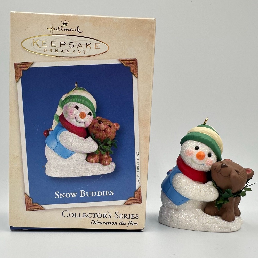 Vintage Hallmark Snow Buddies Ornament Christmas Bear 2002 5th‎ Keepsake QX8003